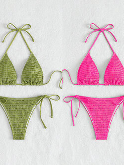 ชุดว่ายน้ำ เซ็กซี่ บิกินี่ ผ้าปั๊ม ผูกหลัง SW079