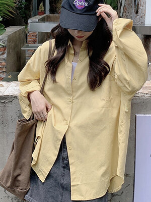 เสื้อเชิ๊ต สไตล์เกาหลี เชิ้ต Oversize สินค้าพร้อมส่งในไทย