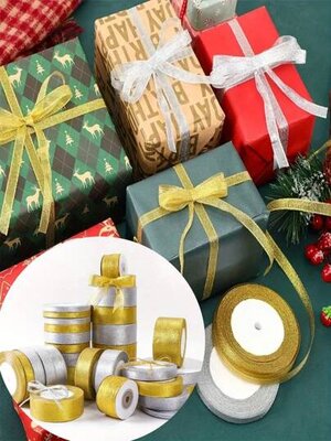 ริบบิ้นเนื้อทราย ห่อของขวัญ ริบบิ้นโบว์ ตกเเต่ง