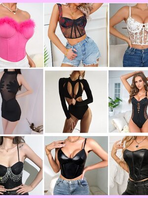 เสื้อครอป เสื้อสายเดี่ยว ครอปสายฝอเซ็กซี่ ชุดงานคอนเสิร์ต พร้อมส่ง