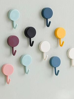 ตะขอ ติดผนัง กาวในตัว แพ็ค 2 ชิ้น คละสี พร้อมส่ง