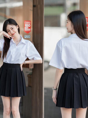 เสื้อนักศึกษา เสื้อทรงบอย พร้อมส่ง