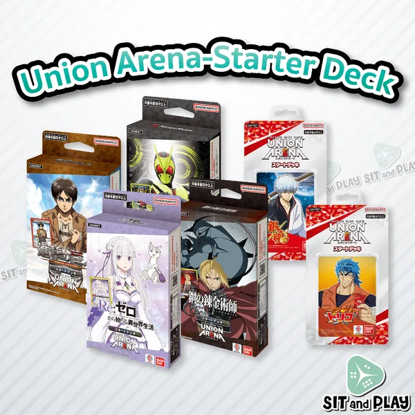 Union Arena - Starter Deck เด็คพร้อมเล่น Re ZERO, Fullmetal Alchemist, Gintama, Toriko, Kamen Rider, Attack on Titan