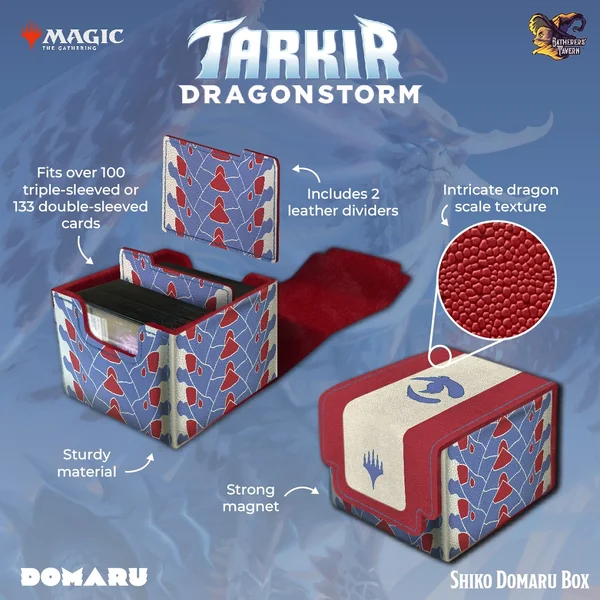 Domaru Box - MTG Tarkir Dragonstorm กล่องใส่การ์ด Magic the Gathering พิมพ์ลาย พื้นผิวแบบเกล็ดมังกร image 3