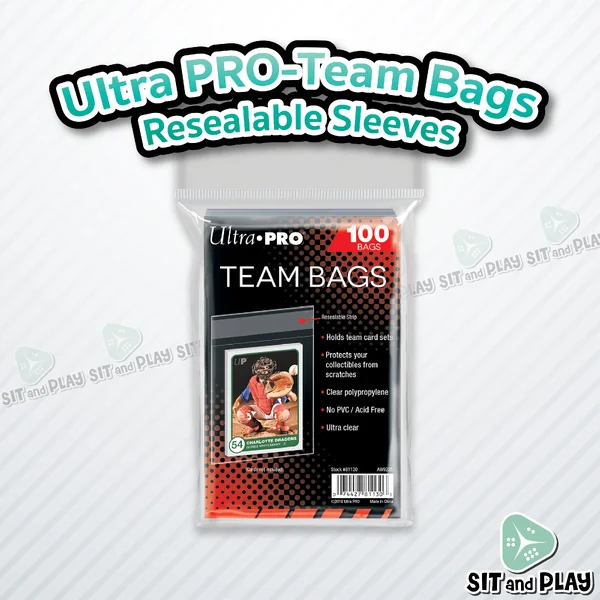 Ultra Pro - Team Bags Resealable Sleeves ( 100 ซอง ) ซองใส แถบกาว Ultra Pro - Team Bags Resealable Sleeves ( 100 ซอง ) ซองใส แถบกาว