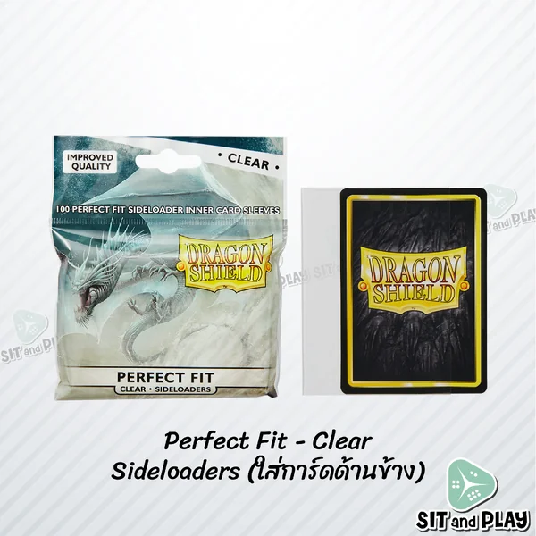 Dragon Shield - Perfect Fit Sideloader Inner Card Sleeves ( Clear / Smoke ) ซองใส่การ์ด ชั้นในสุด สำหรับการ์ดขนาด Standard (แพ็คละ 100 ซอง) Pokemon, One Piece, Buddyfight, MTG image 2
