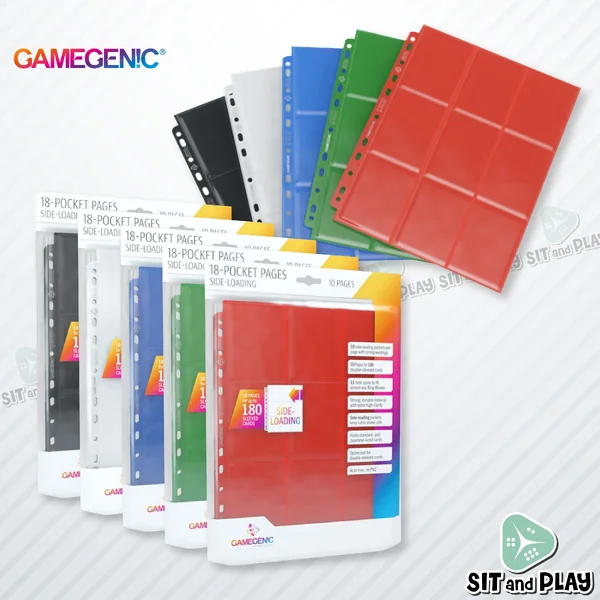 Gamegenic - 18 Pocket Pages Side Loading ไส้แฟ้มใส่การ์ด 18 ช่อง ( 10 แผ่น )