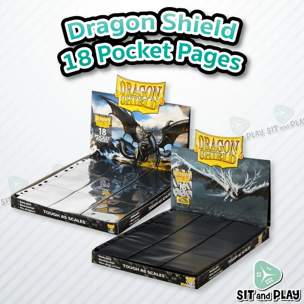 Dragon Shield - 18 Pocket Pages Clear / Non-Glare ไส้แฟ้มใส่การ์ด 18 ช่อง (หน้า-หลัง ด้านละ 9 ช่อง) Dragon Shield - 18 Pocket Pages Clear / Non-Glare ไส้แฟ้มใส่การ์ด 18 ช่อง (หน้า-หลัง ด้านละ 9 ช่อง)