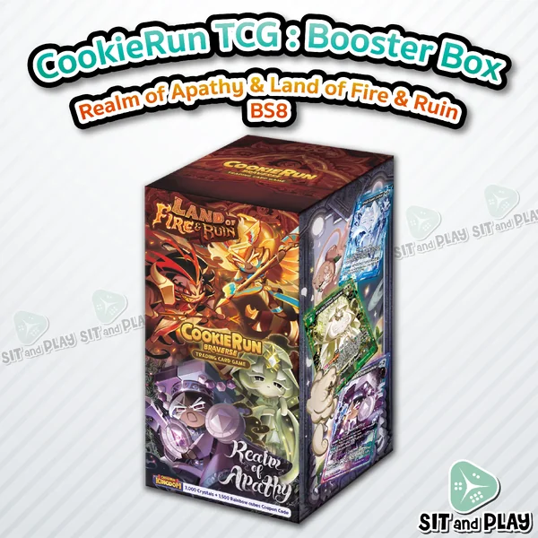 CookieRun TCG - Booster Box - Realm of Apathy & Land of Fire & Ruin ชุด BS8 การ์ดเกมคุกกี้รัน English