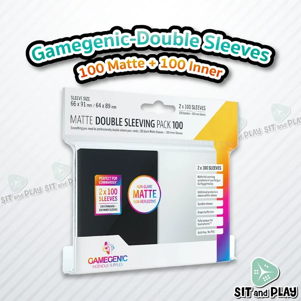Gamegenic - Matte Double Sleeving ซองใส่การ์ด 100 Standard Size + 100 Inner (ใช้ในการแข่งขันได้)
