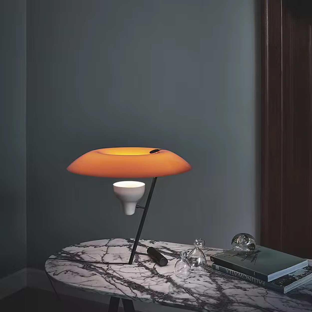 โคมไฟตั้งโต๊ะ Table lamp Metal Black + Orange LED E14x1 IP20