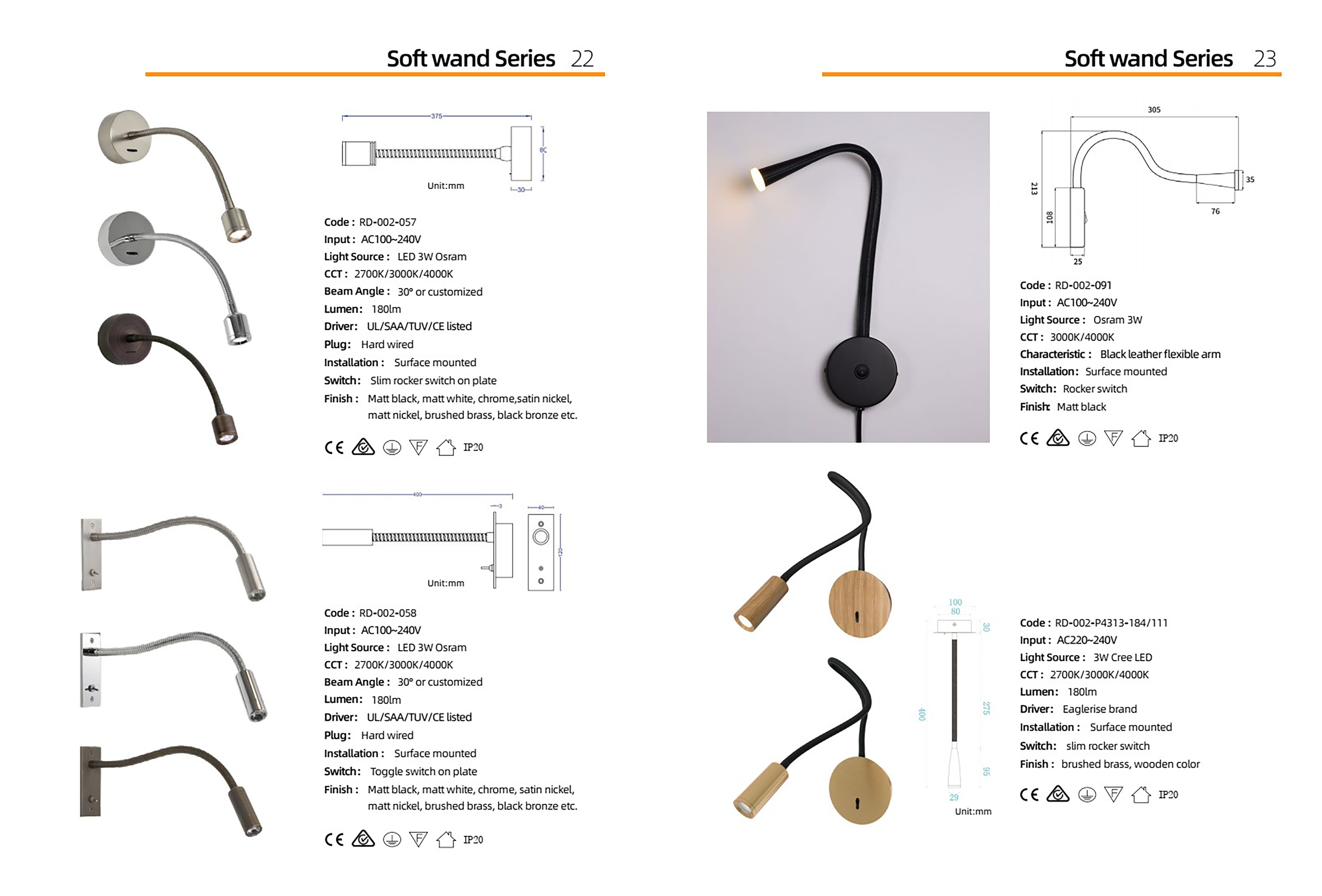 โคมไฟหัวเตียง โคมไฟติดผนังอ่านหนังสือ Wall Reading lamp