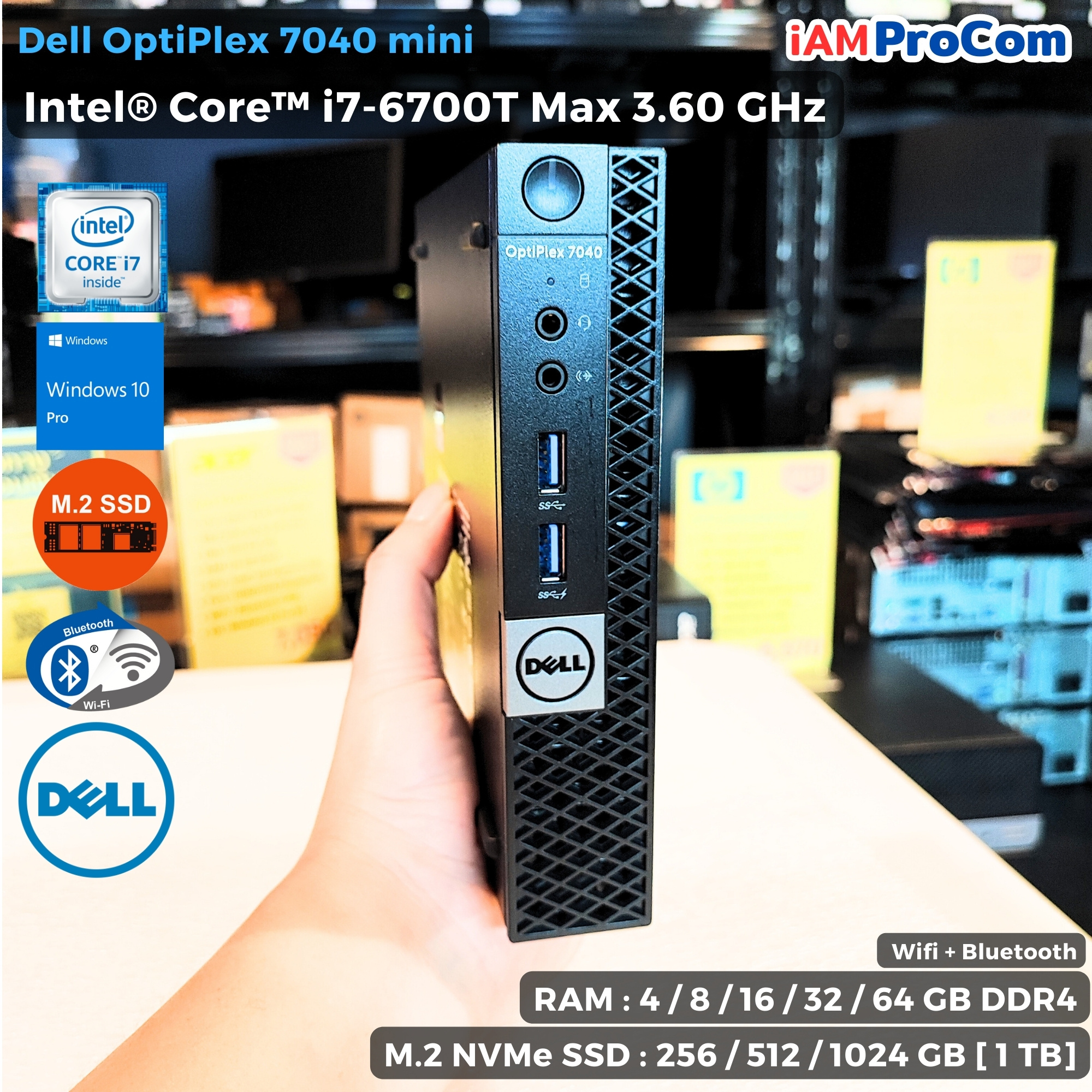 คอมพิวเตอร์มินิ Dell Optiplex 7040 mini - Intel® Core™ i7-6700T