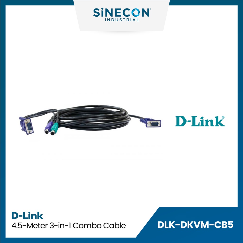 D-Link ดีลิงค์ รุ่น DKVM-CB5 สายเคเบิ้ล สายเชื่อมต่อ ยาว 4.5 เมตร 3 in ...