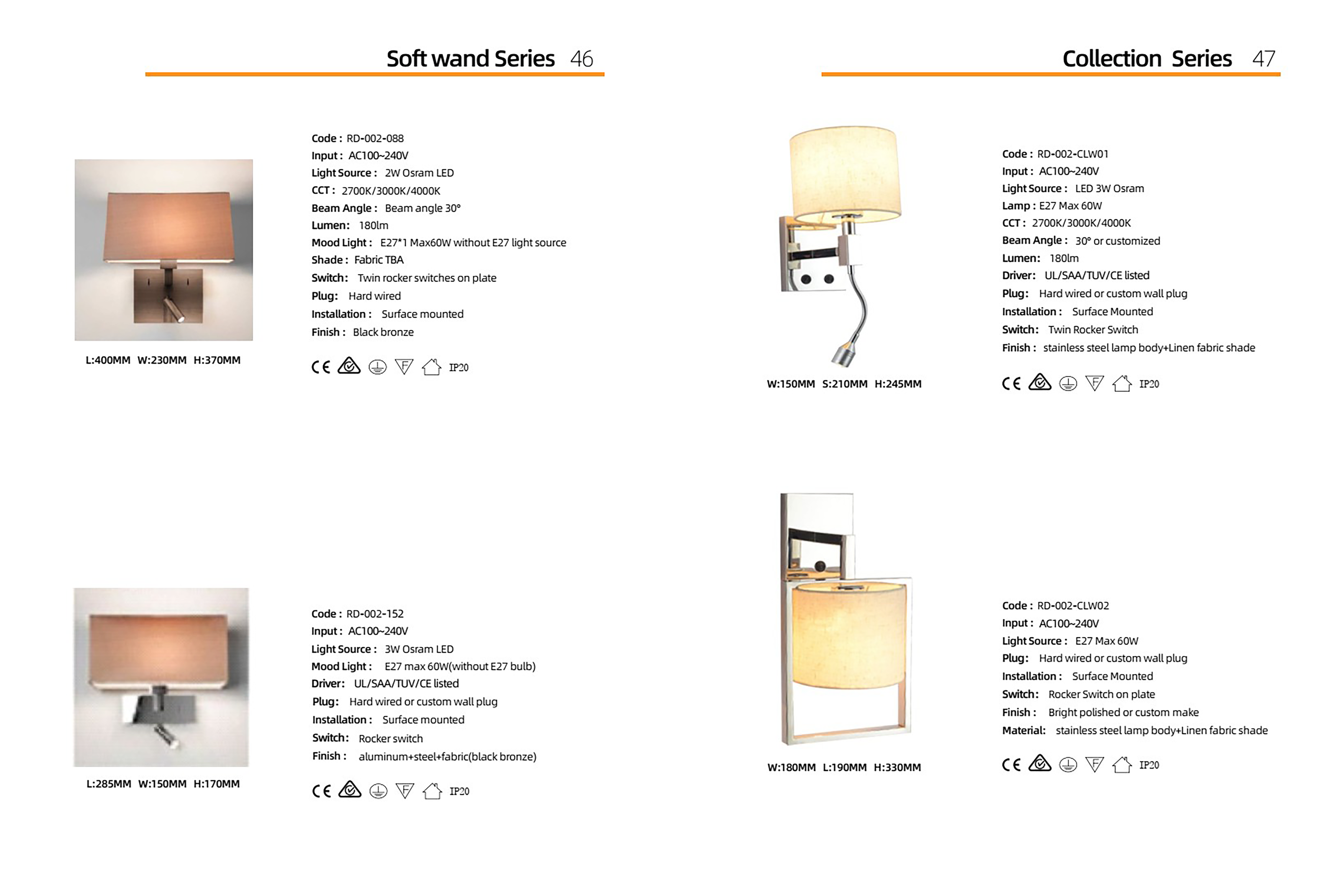 โคมไฟหัวเตียง โคมไฟติดผนังอ่านหนังสือ Wall Reading lamp