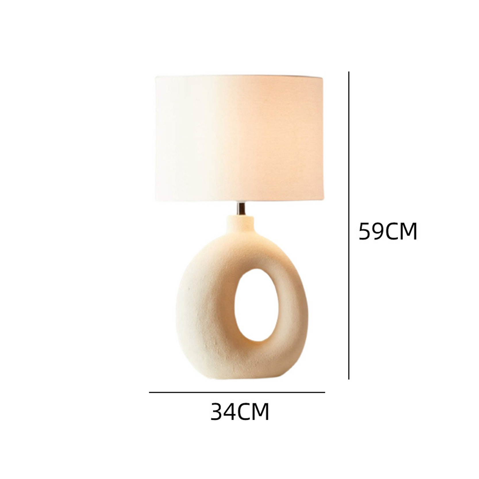 โคมไฟตั้งโต๊ะ สไตล์นอร์ดิก Nordic style table lamp Resin + Fabric LED E27x1 IP20