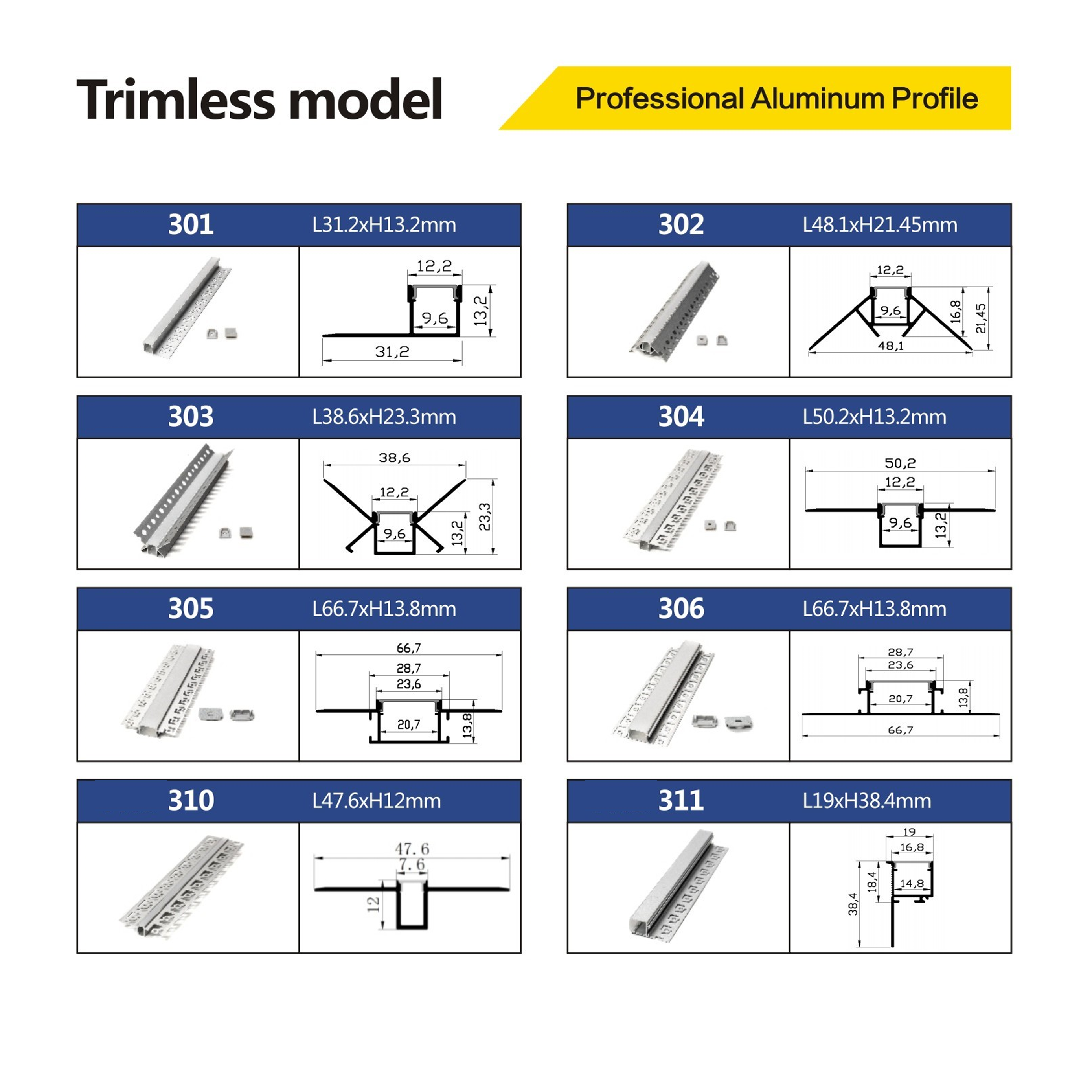 011 รางไฟเส้น ไฟริบบิ้น Neon Flex Aluminum Profile หลากหลายแบบให้เลือก