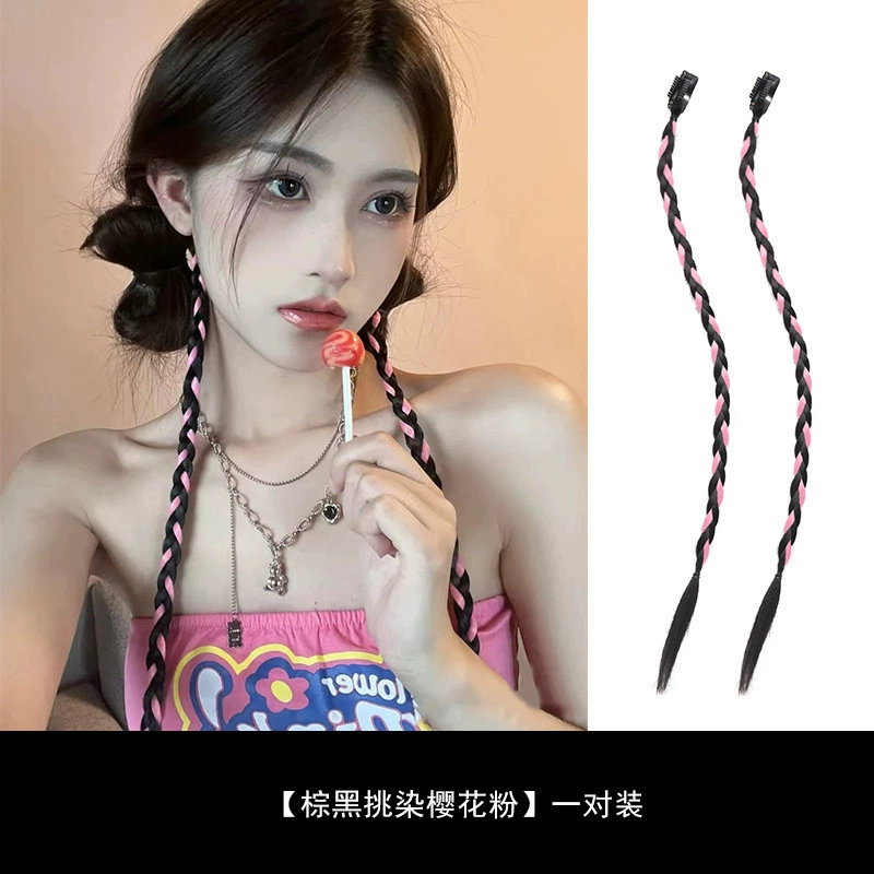 กิ๊บเปีย ไหมถักผม 2 ชิ้น/แพ็ค กิ๊บในตัว พร้อมส่ง