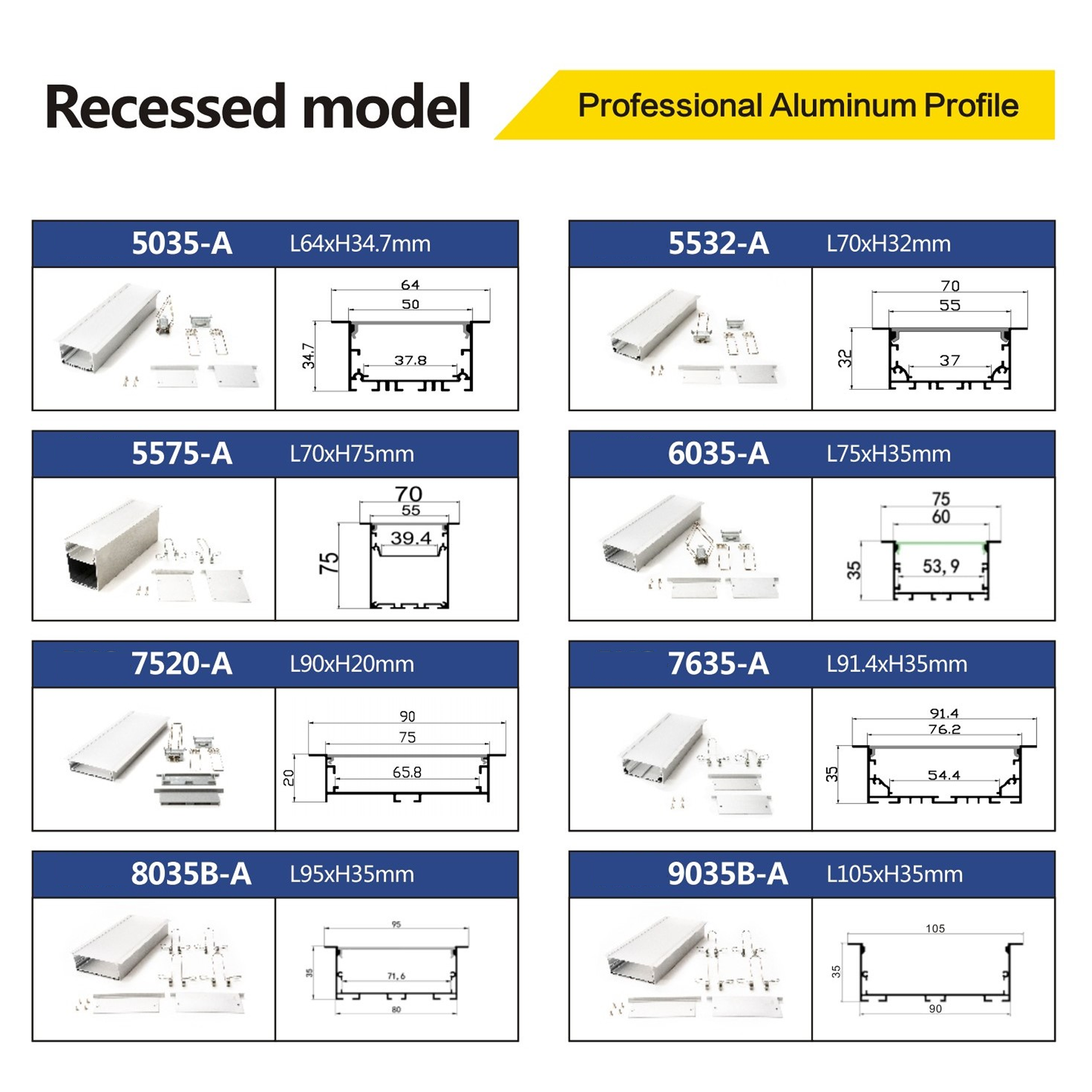 011 รางไฟเส้น ไฟริบบิ้น Neon Flex Aluminum Profile หลากหลายแบบให้เลือก