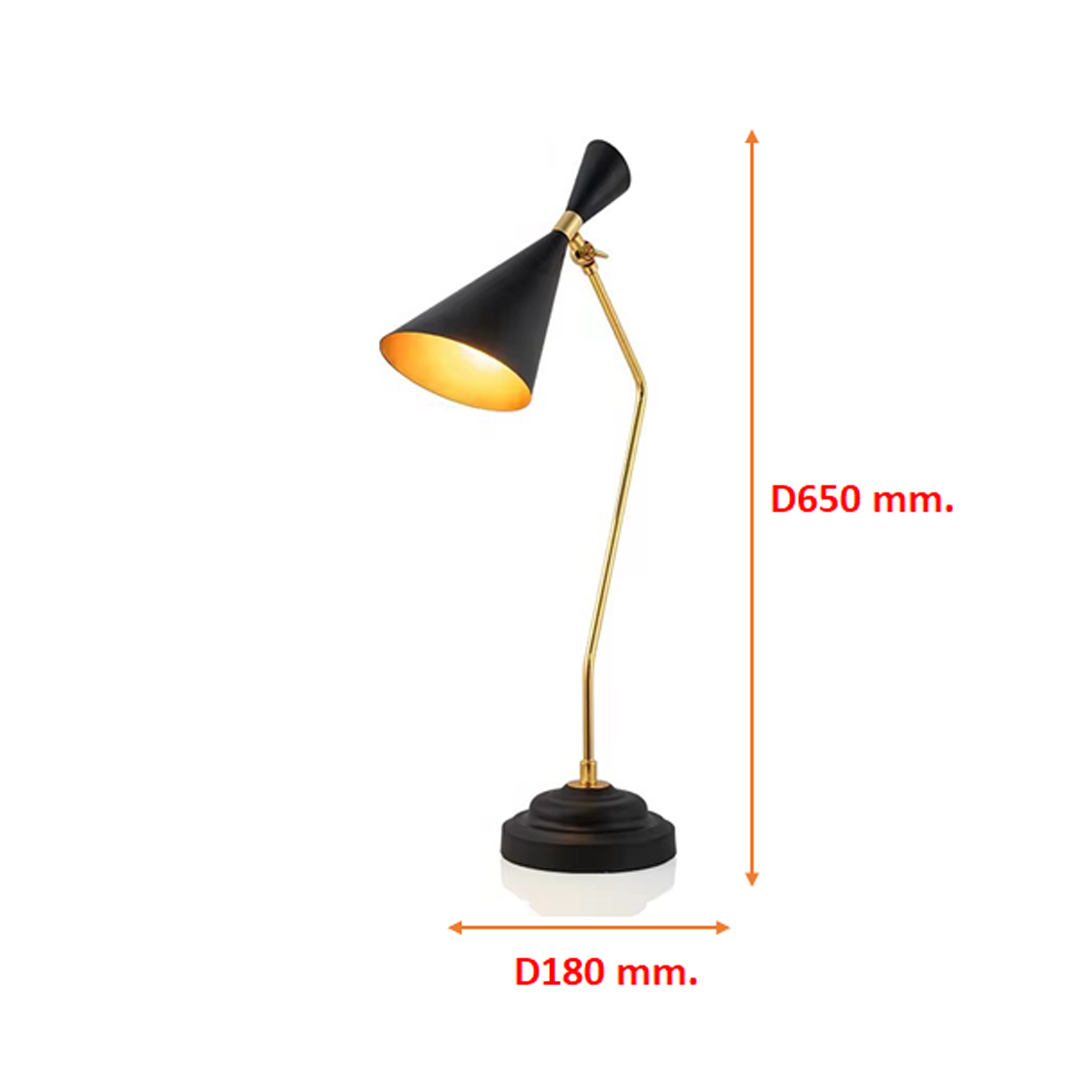 โคมไฟตั้งโต๊ะ Table lamp Metal Black + Gold LED E27x1 IP20