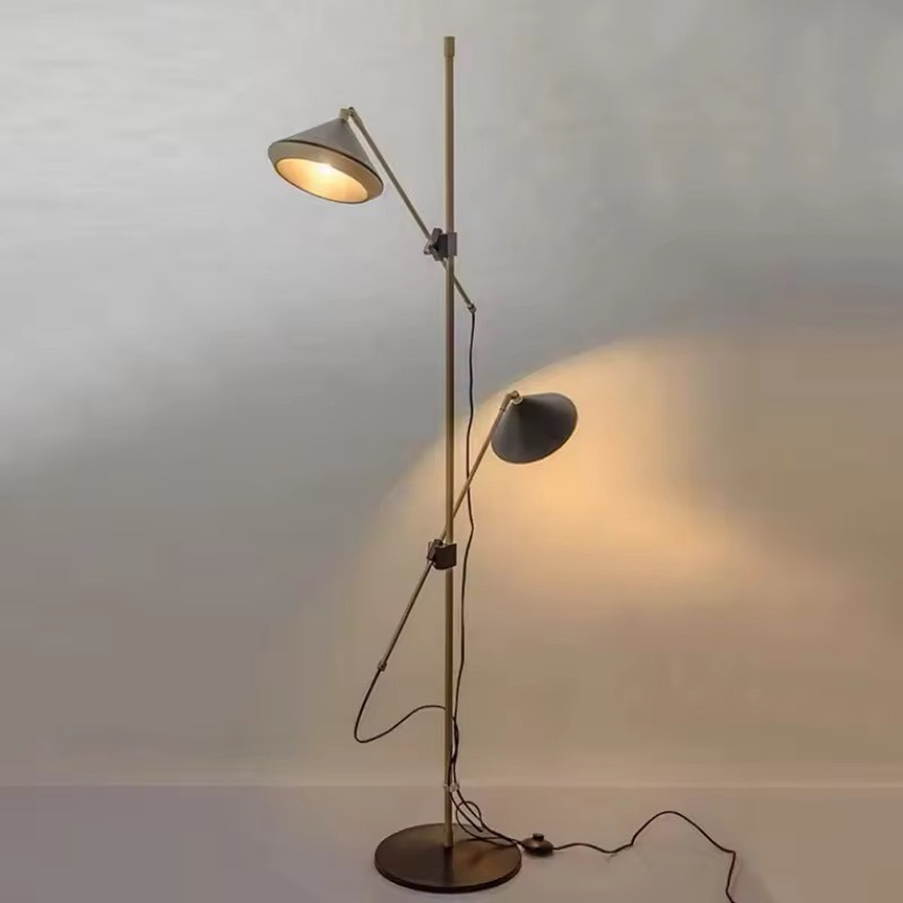 โคมไฟตั้งพื้นโมเดิร์นปรับองศาได้ Adjustable metal floor lamp LED G9x2 Designer twin-head lamp