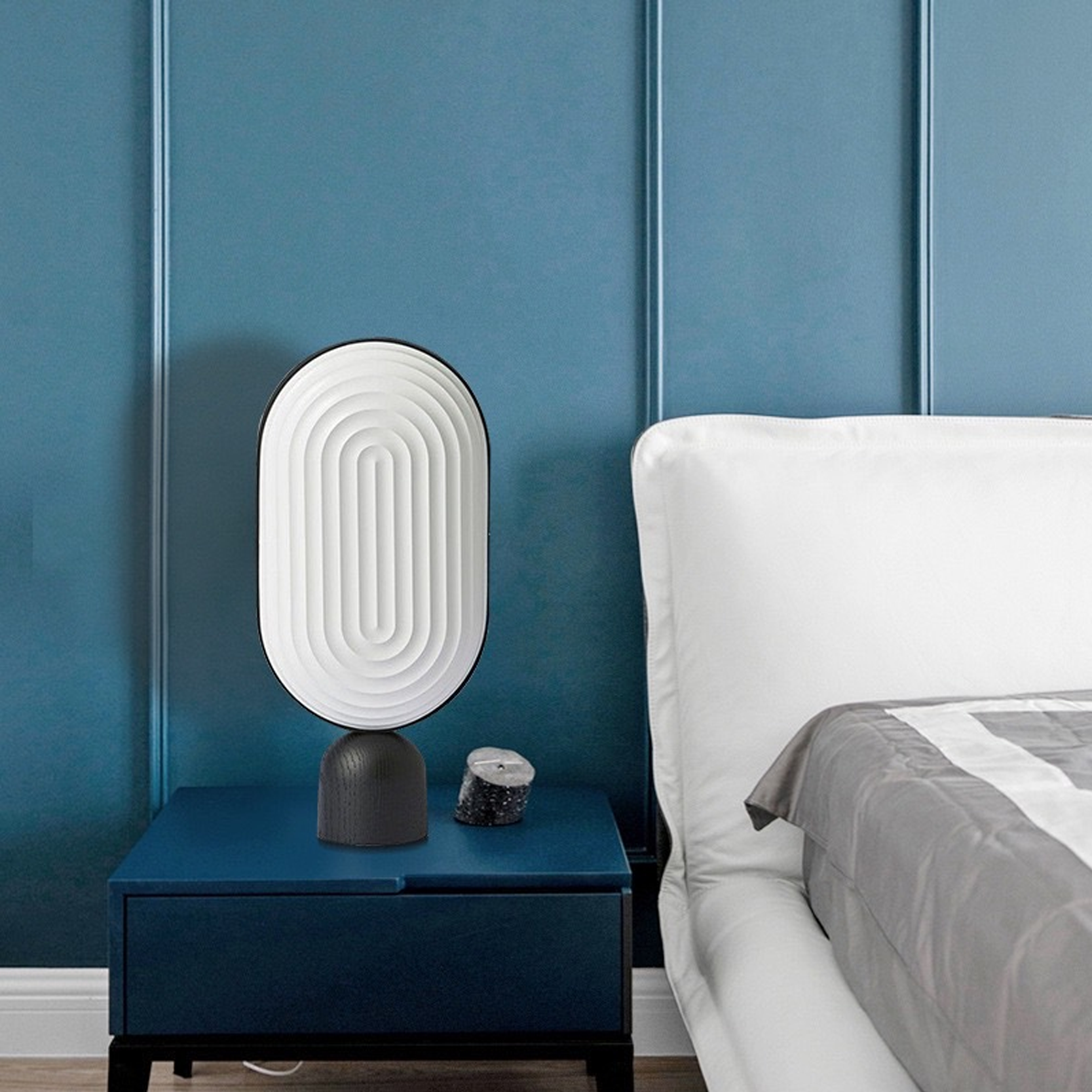 โคมไฟตั้งโต๊ะ สไตล์นอร์ดิก Nordic style table lamp Resin + Hardware + Marble LED E27x1 IP20