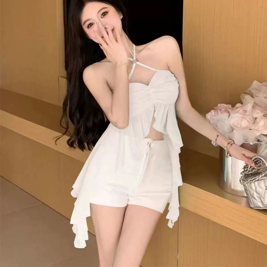 เสื้อสายเดี่ยว ครอป ชีฟอง รหัส CN2693