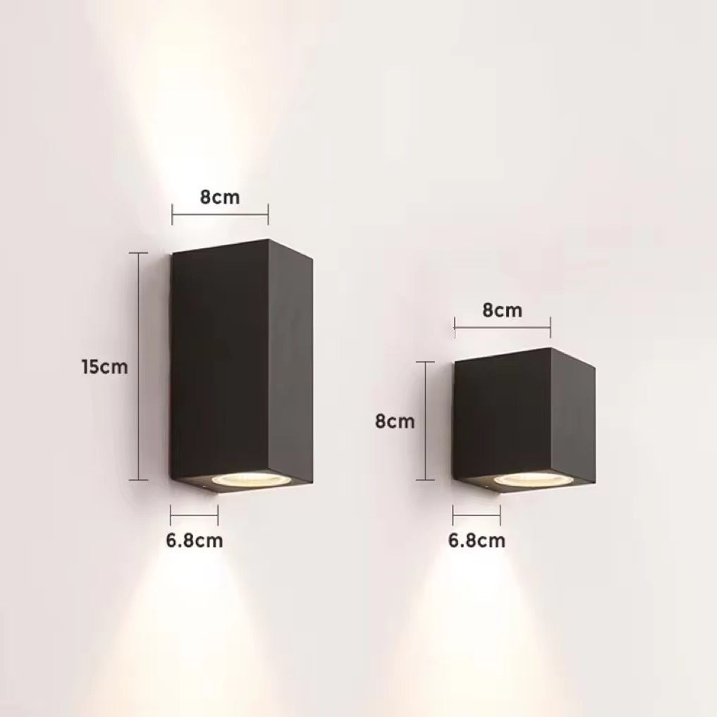 โคมไฟติดผนังภายนอก Outdoor Square Wall lamp Aluminum LED GU10 x 2 IP65