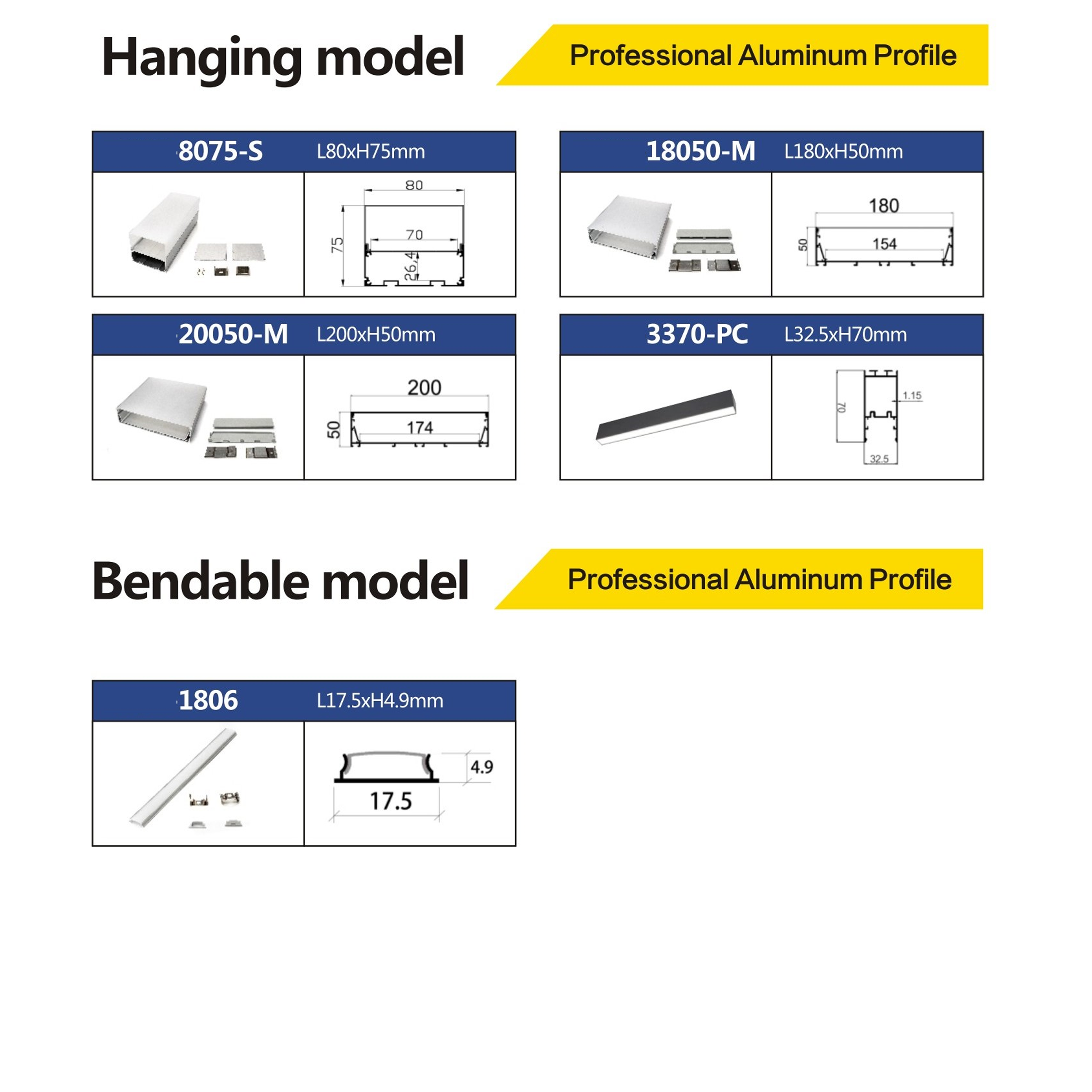 011 รางไฟเส้น ไฟริบบิ้น Neon Flex Aluminum Profile หลากหลายแบบให้เลือก