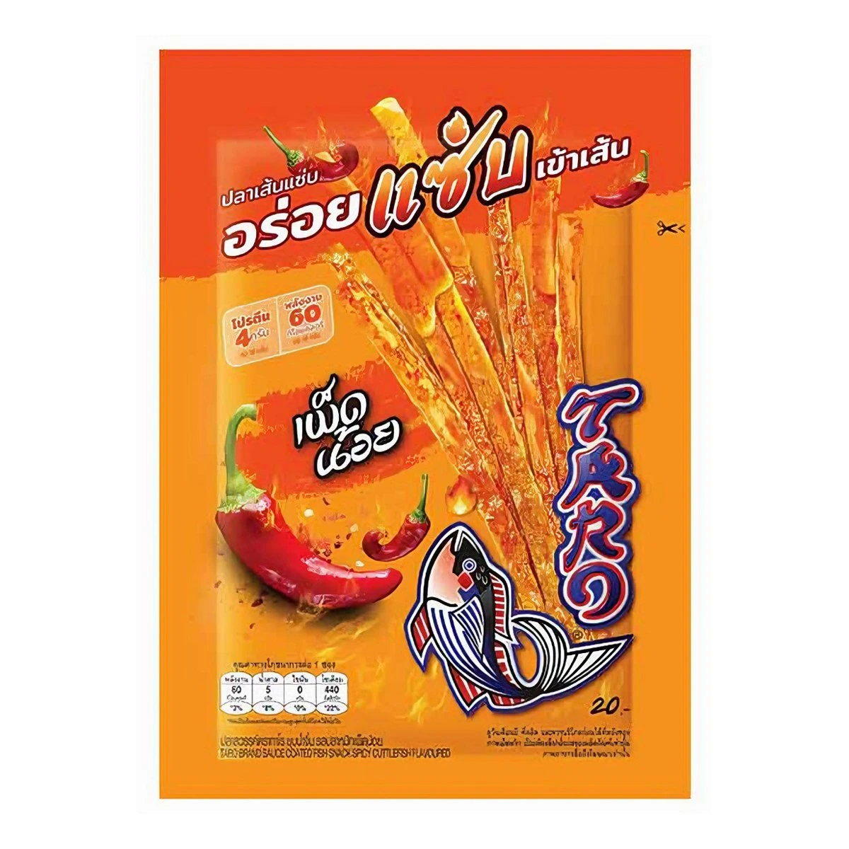 8852044349612 ทาโร่ เส้นซุปน้ำจิ้มเผ็ดน้อย 22ก.