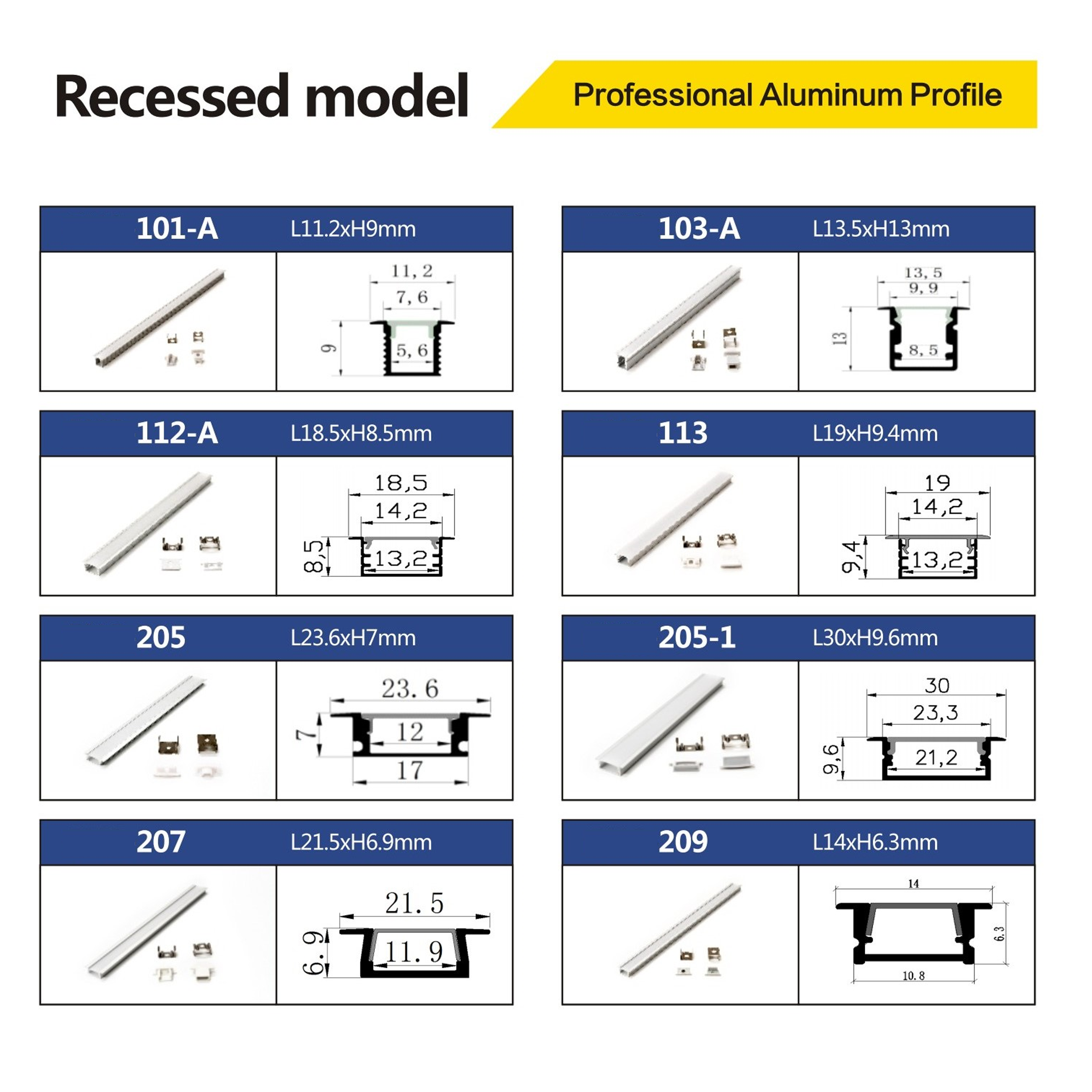 011 รางไฟเส้น ไฟริบบิ้น Neon Flex Aluminum Profile หลากหลายแบบให้เลือก