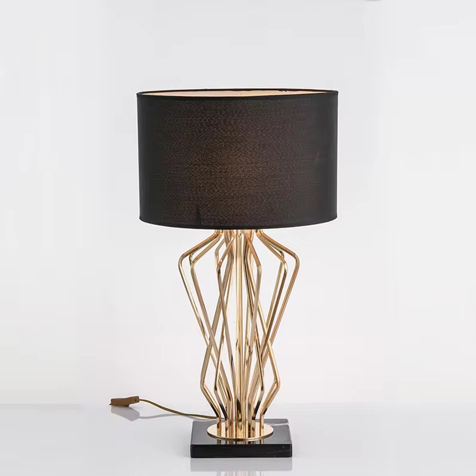 โคมไฟตั้งโต๊ะ สไตล์นอร์ดิก Nordic style table lamp Meta + Marble + Fabric LED E27x1 IP20