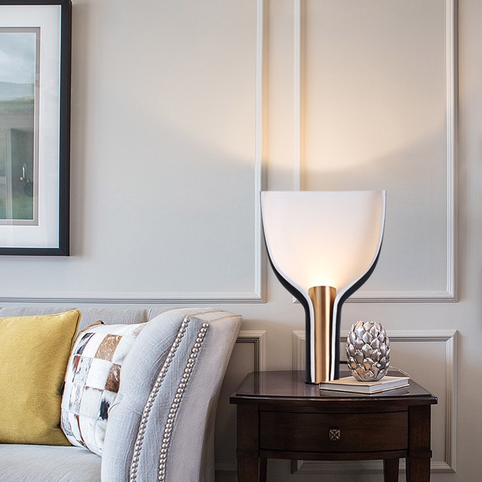 โคมไฟตั้งโต๊ะ สไตล์นอร์ดิก Nordic style table lamp Resin + hardware LED GU5.3x1 IP20