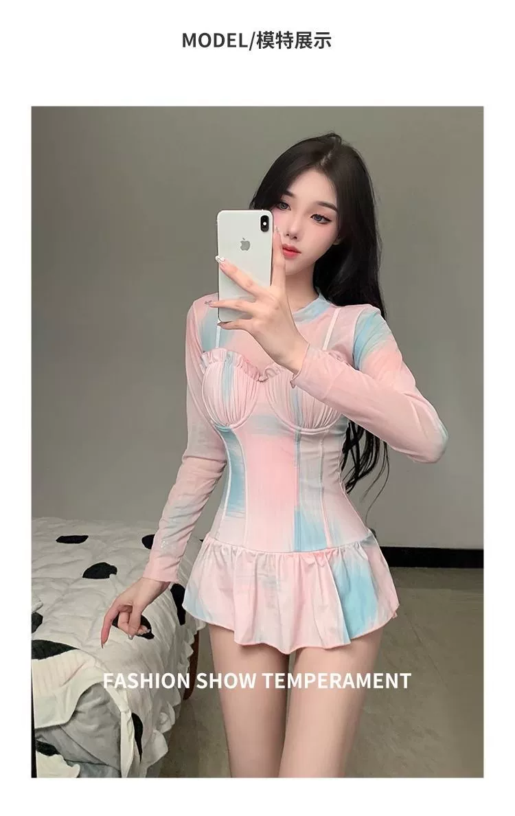 ชุดว่ายน้ำ พาสเทล วันพีช สไตลส์เกาหลี รหัส SW53316