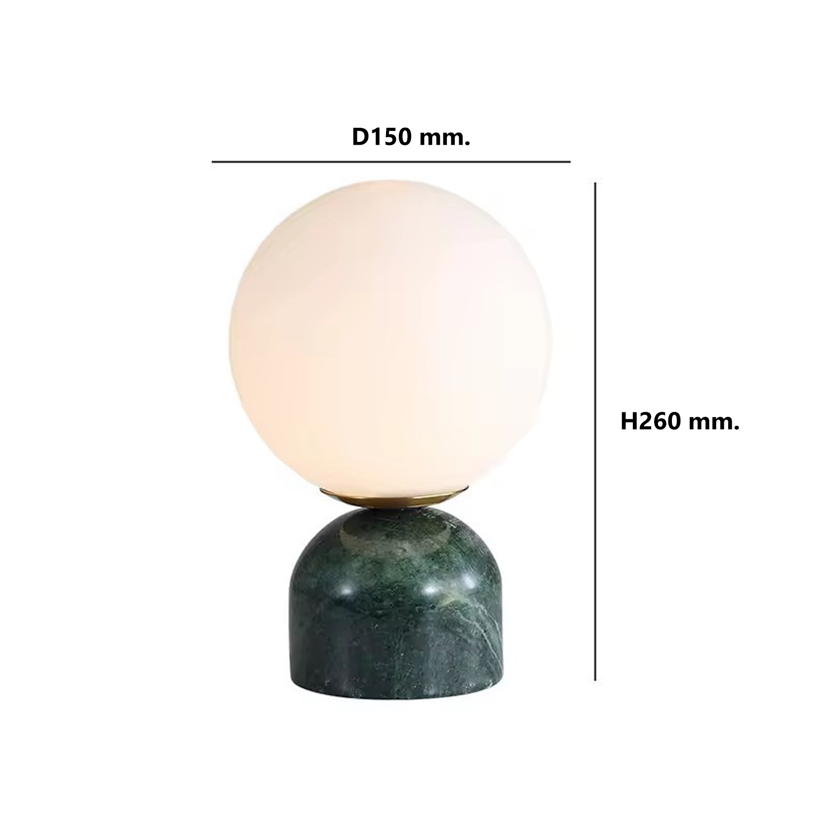 โคมไฟตั้งโต๊ะ สไตล์นอร์ดิก Nordic style table lamp Marble + glass LED E27x1