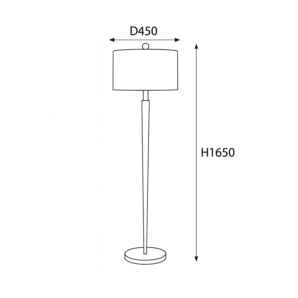 โคมไฟทรงกระบอกโมเดิร์น Modern Cylinder Floor Lamp Iron +Fabric Gold LED E27 x 1