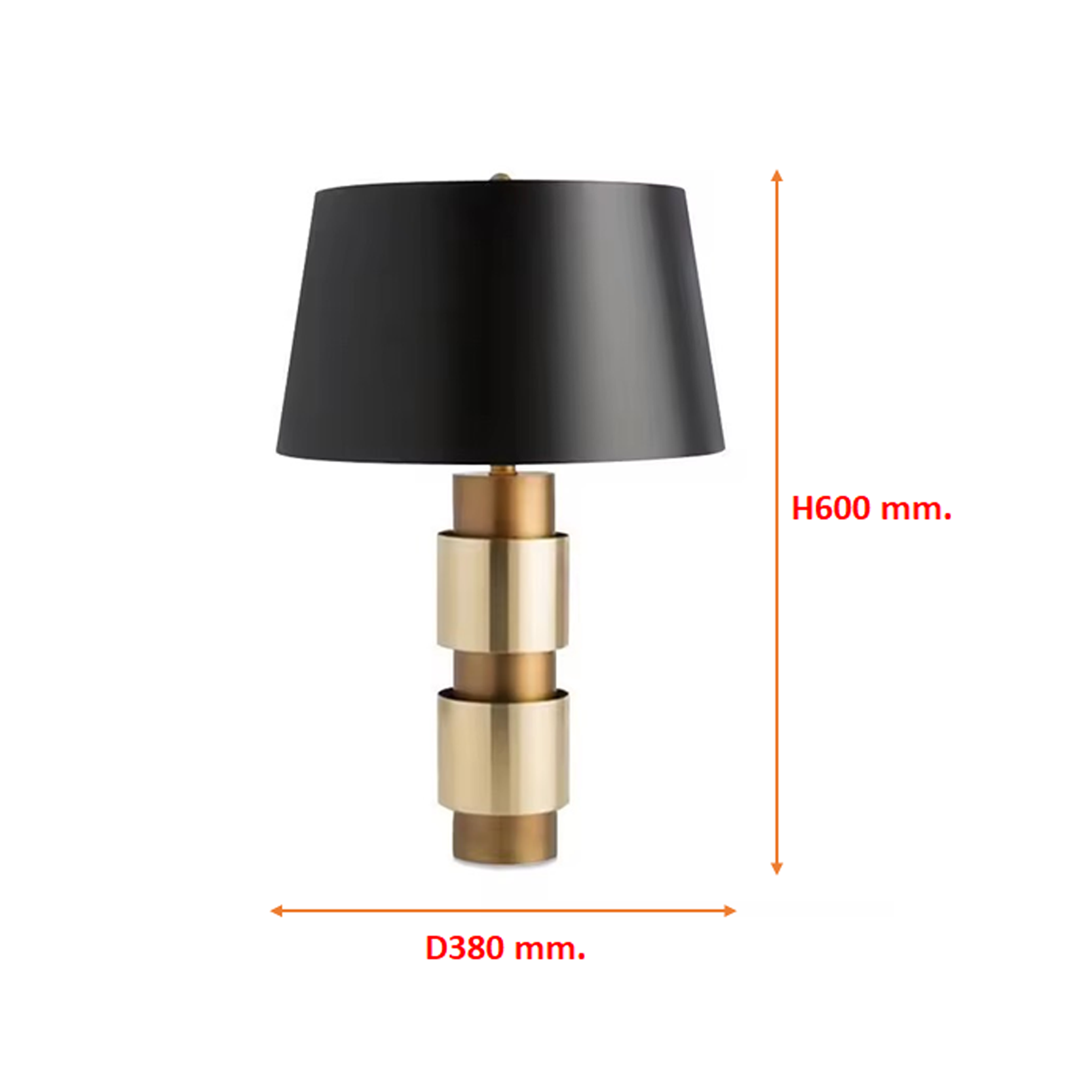 โคมไฟตั้งโต๊ะ สไตล์นอร์ดิก Nordic style table lamp Metal Gold+ Fabric Black LED E27x1 IP20