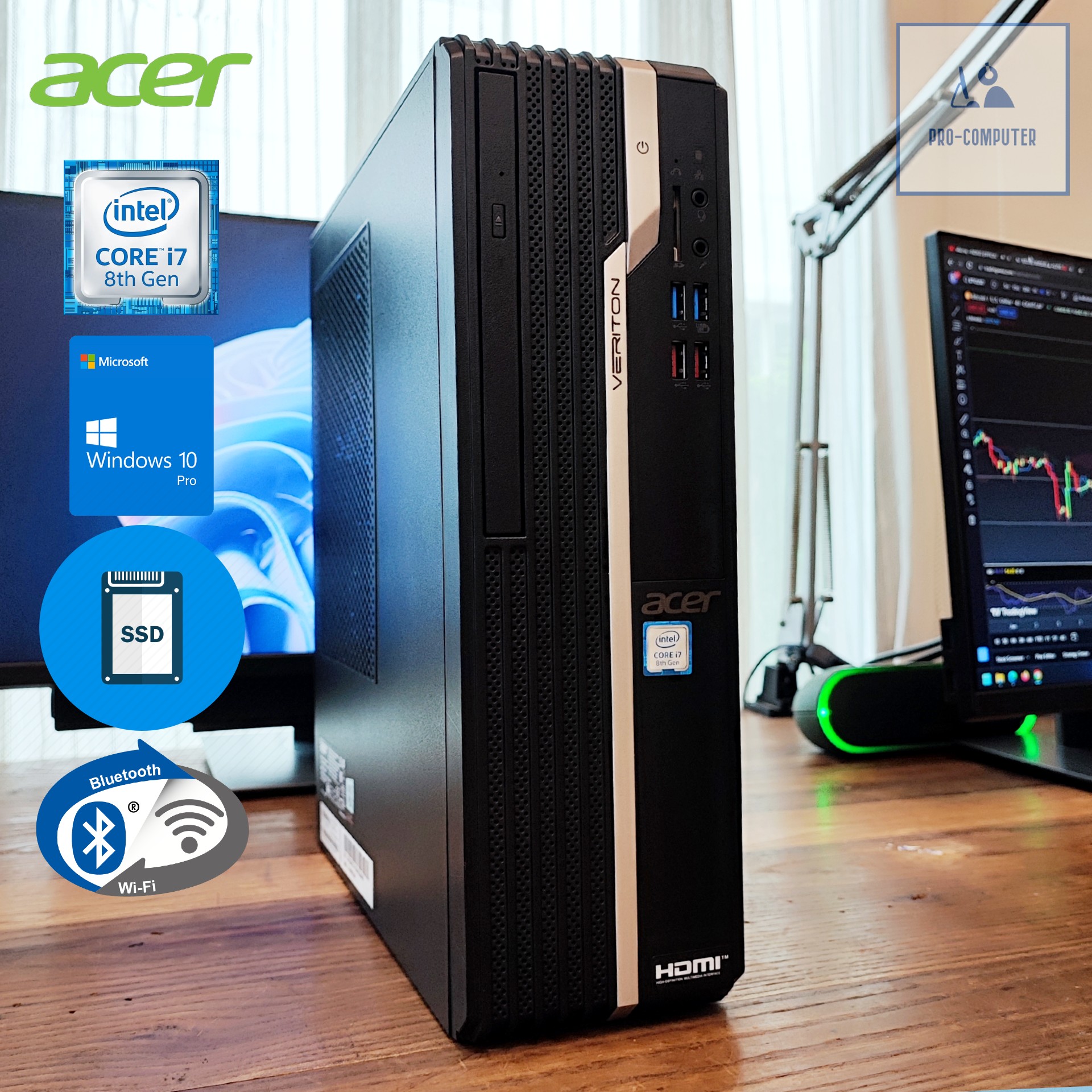 ACER デスクトップPC COREi7 8700 Acer Veriton S2660G i7-8700/8GB/1TB Desktop PC | Techinn
