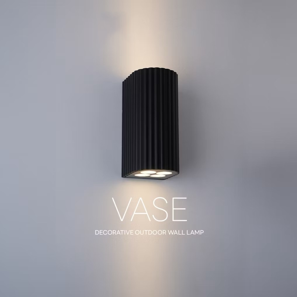 โคมไฟติดผนังภายใน Wall Lamp VASE Aluminum Black LED 8W 3000K IP65