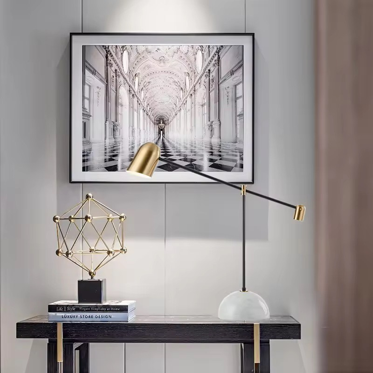 โคมไฟตั้งโต๊ะ โมเดิร์น สไตล์นอร์ดิก Nordic style table lamp Meta + Marble LED E27x1 IP20