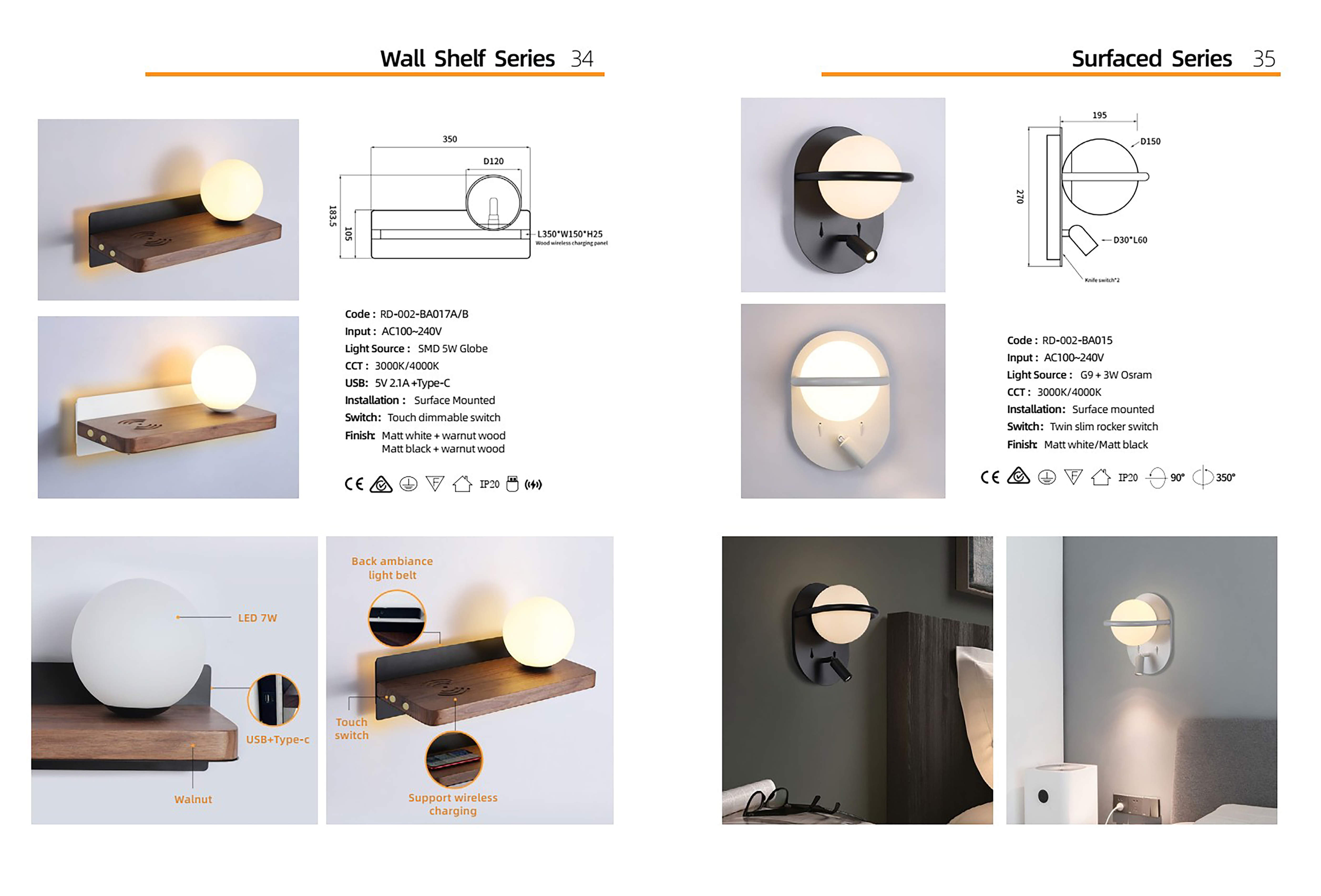 โคมไฟหัวเตียง โคมไฟติดผนังอ่านหนังสือ Wall Reading lamp