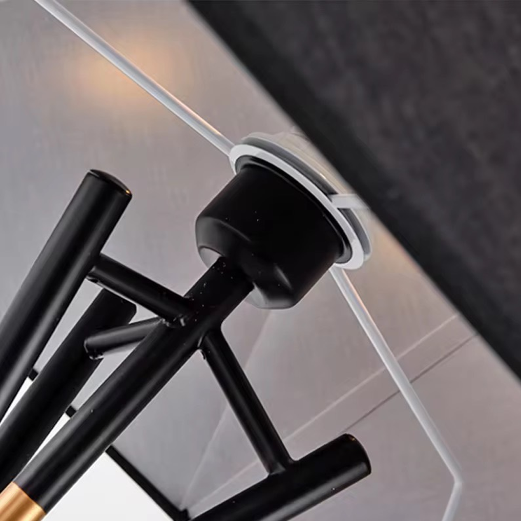 โคมไฟหัวโคมทรงเหลี่ยม Geometric Shade Floor Lamp Iron +Fabric Black LED E27x1