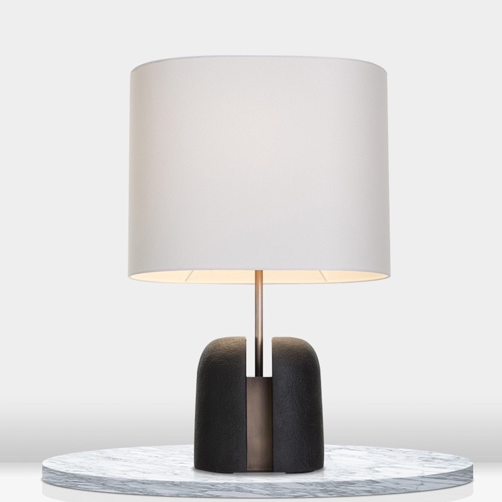 โคมไฟตั้งโต๊ะ สไตล์นอร์ดิก Nordic style table lamp Resin + Hardware + Fabric LED E27x1 IP20