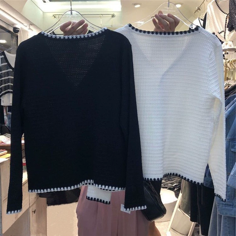 เสื้อไหมพรมแขนยาว สไตล์เกาหลี พร้อมส่งในไทย