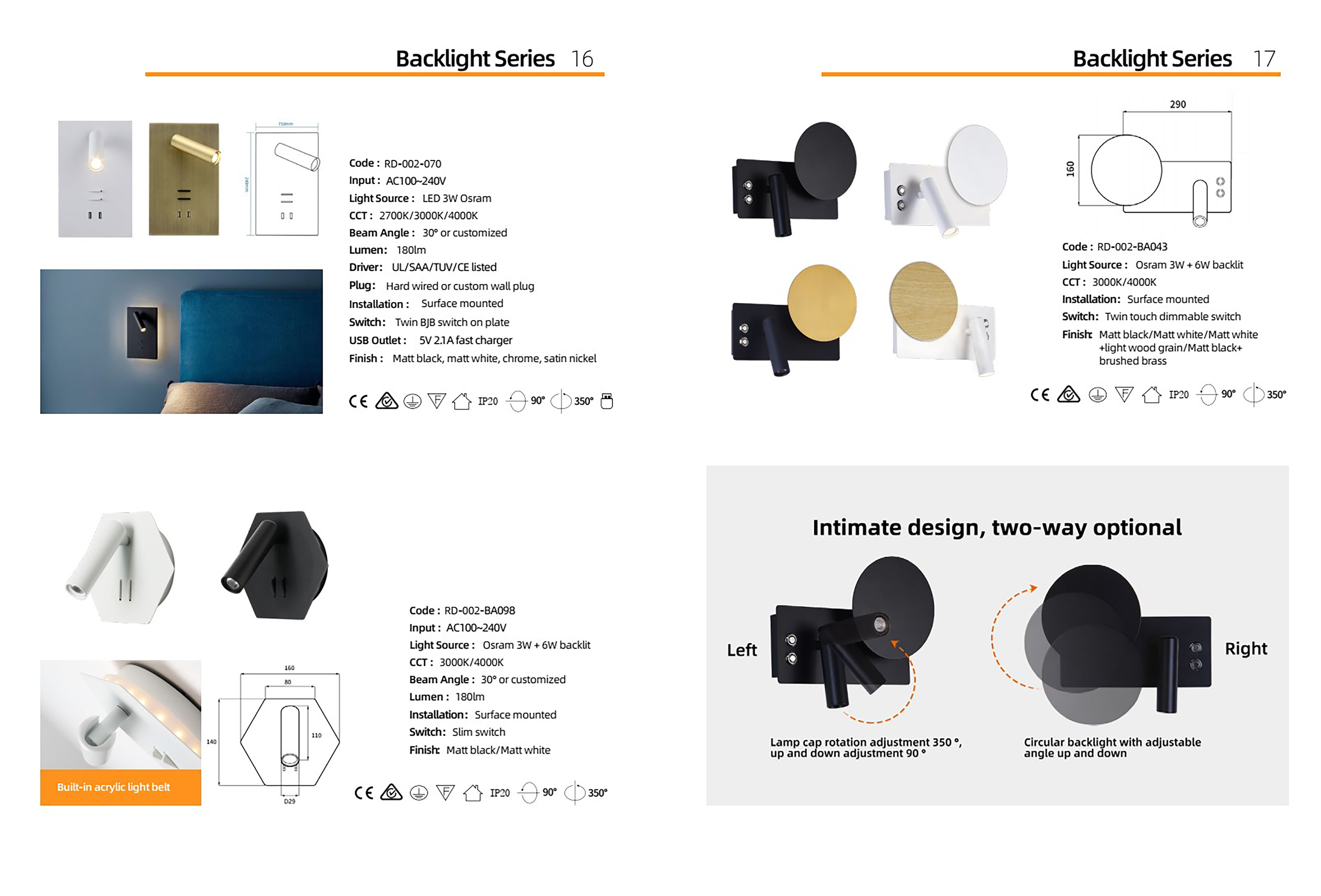 โคมไฟหัวเตียง โคมไฟติดผนังอ่านหนังสือ Wall Reading lamp