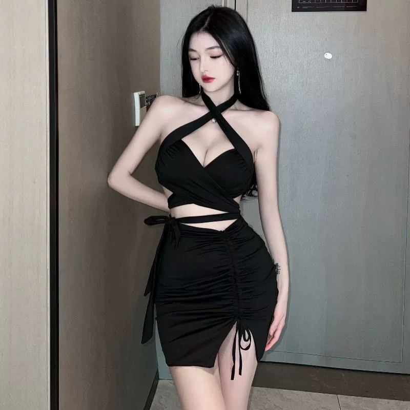 ชุดเซทดำ ไขว้หน้า เซ็กซี่ รหัส CN2203