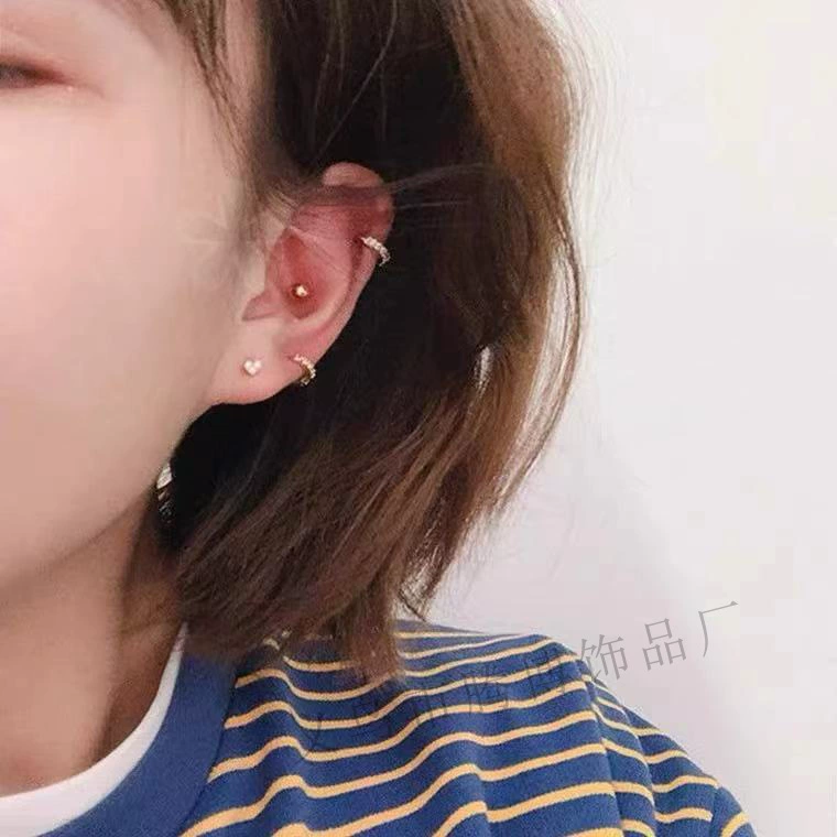 ตุ้มหู สแตนเลส ฝั่งเพชร พร้อมส่ง