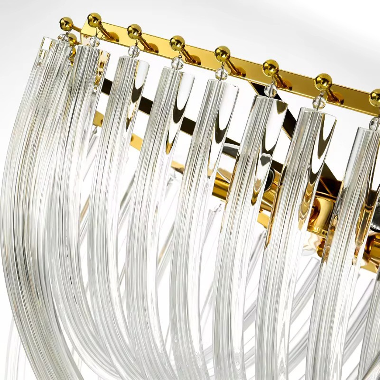 โคมไฟระย้าคริสตัล Chandelier crystal Metal Gold + Crystal Clear LED E14 IP20