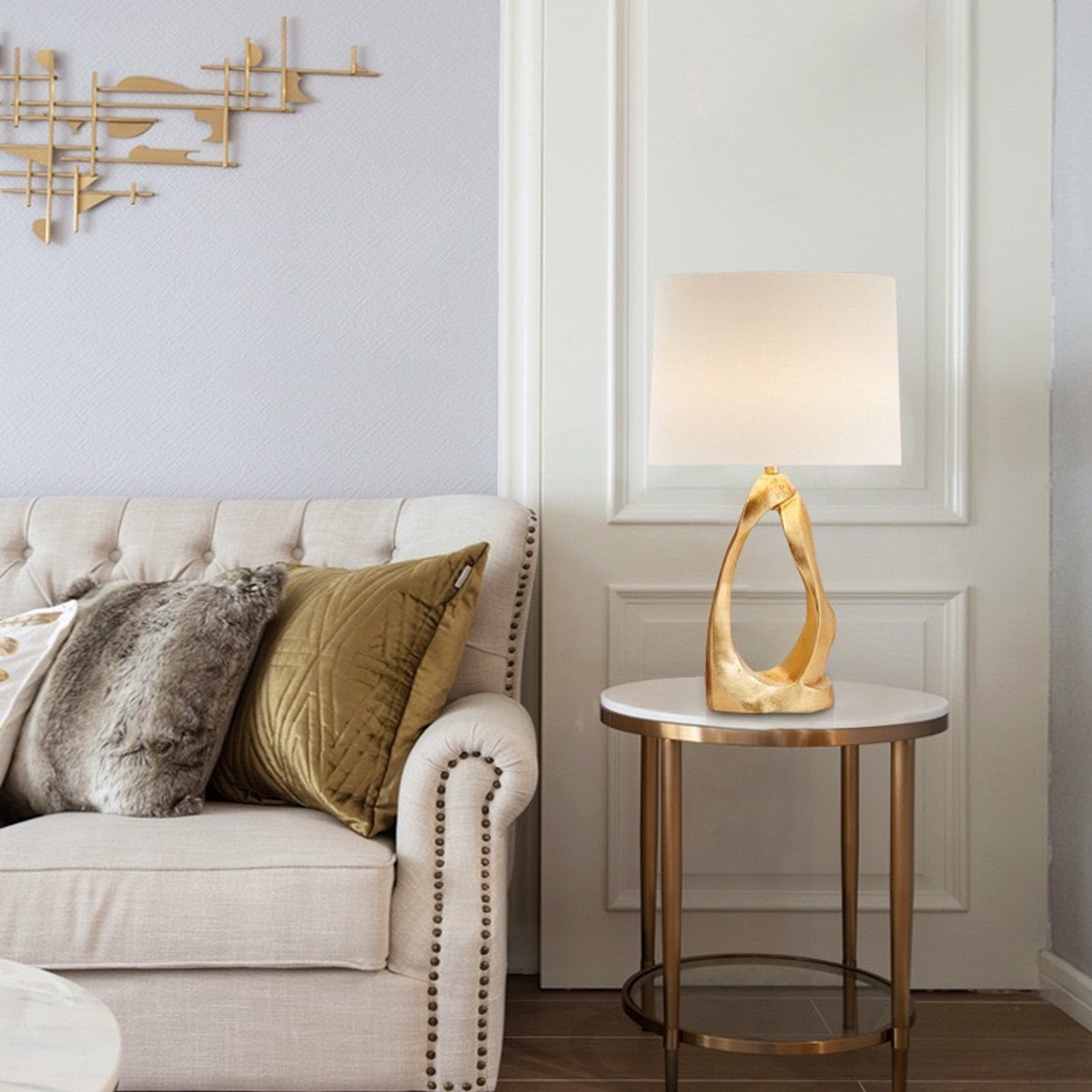 โคมไฟตั้งโต๊ะ สไตล์นอร์ดิก Nordic style table lamp Resin + Fabric LED E27x1 IP20