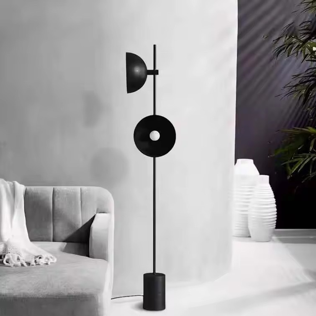 โคมไฟตั้งพื้น สีดำ 2 หัว ปรับทิศทางได้ Modern Minimal Floor Lamp for Living Room